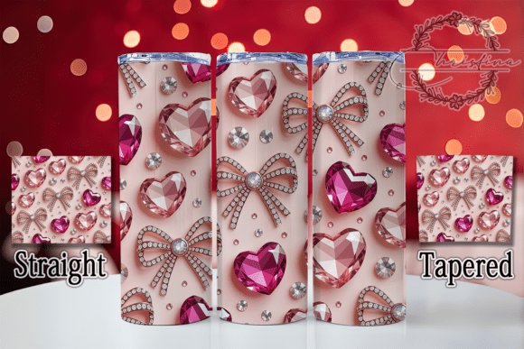 3D Rhinestone Cherry Bow Tumbler: A Digital Design Asset