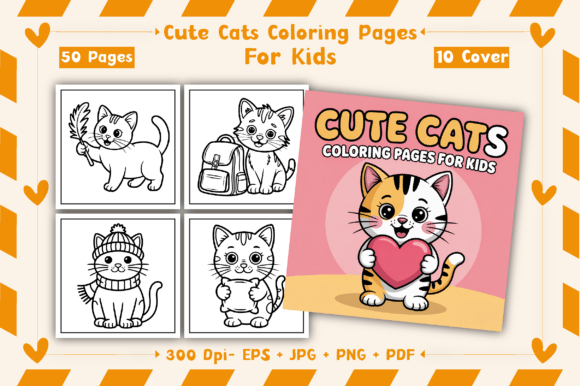 50 Cute Cats Coloring Pages for Kids: A Creative Toolkit for Engaging Young Artists