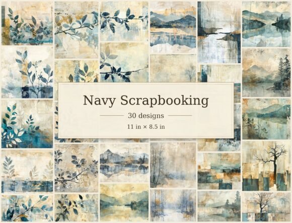 Blue Collage Junk Journal Kit Navy Paper: A Designer's Take