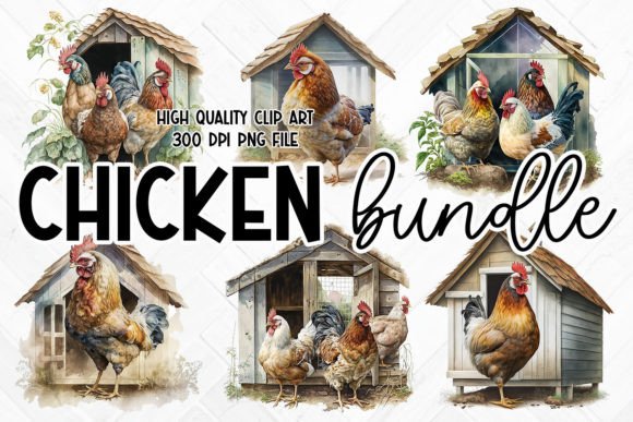 Charming Watercolor Chicken Clipart for Creative Projects