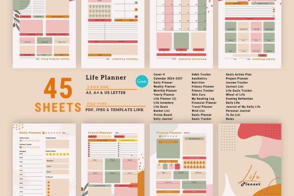 Editable Canva Life Planner Bundle: Design Your Perfect System