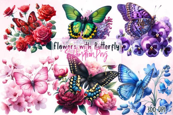 Flowers with Butterfly Sublimation: A Designer's Springtime Toolkit
