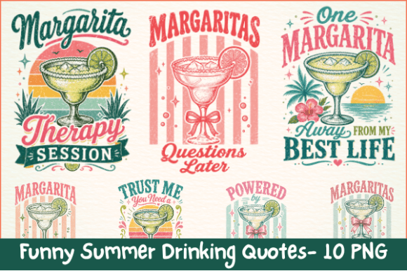 Funny Summer Drinking Quotes: 10 PNG Designs to Boost Your POD Sales