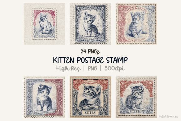 Kitten Postage Stamp 24 Png: A Designer's Go-To Asset