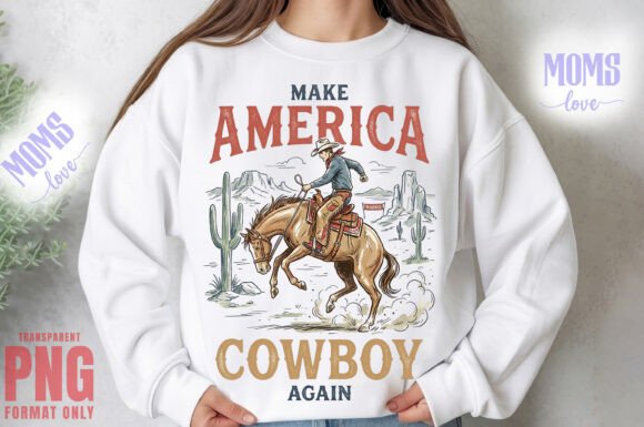 Make America Cowboy Again PNG: Bold Western Pride Design