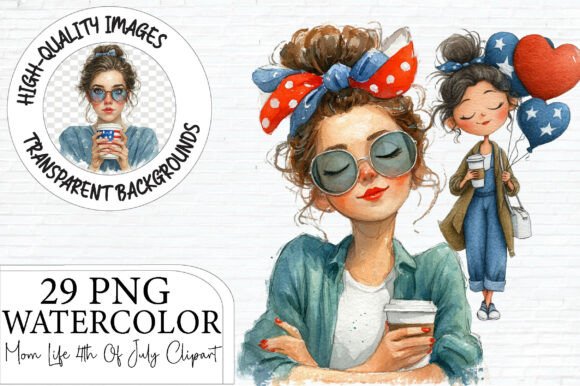 Mom Life 4th of July Clipart: Festive Design Assets