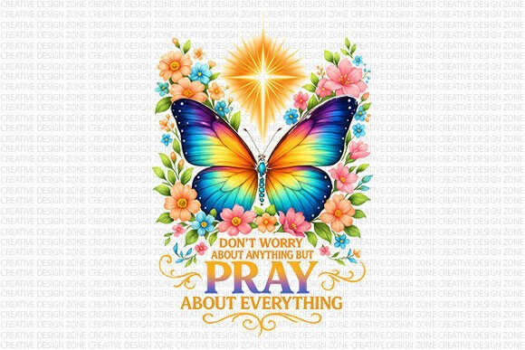 Pray About Everything PNG: A Design Asset for Faith-Based Creations