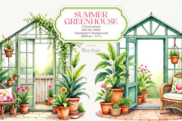Summer Greenhouse: A Watercolor Garden Corner for Creative Projects