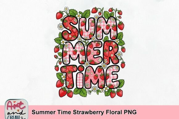 Summer Time Strawberry Floral PNG: A Sweet Design Asset