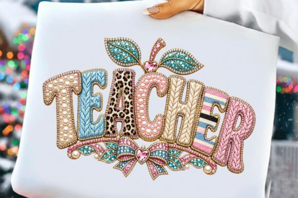 Teacher Rhinestone Diamond Apple Shirt: A Sparkling Design Asset