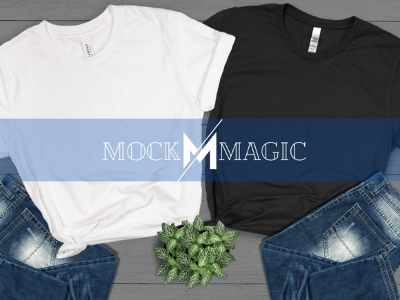 White & Black Bella Canvas 3001 Mockup: Your Go-To for Group Designs